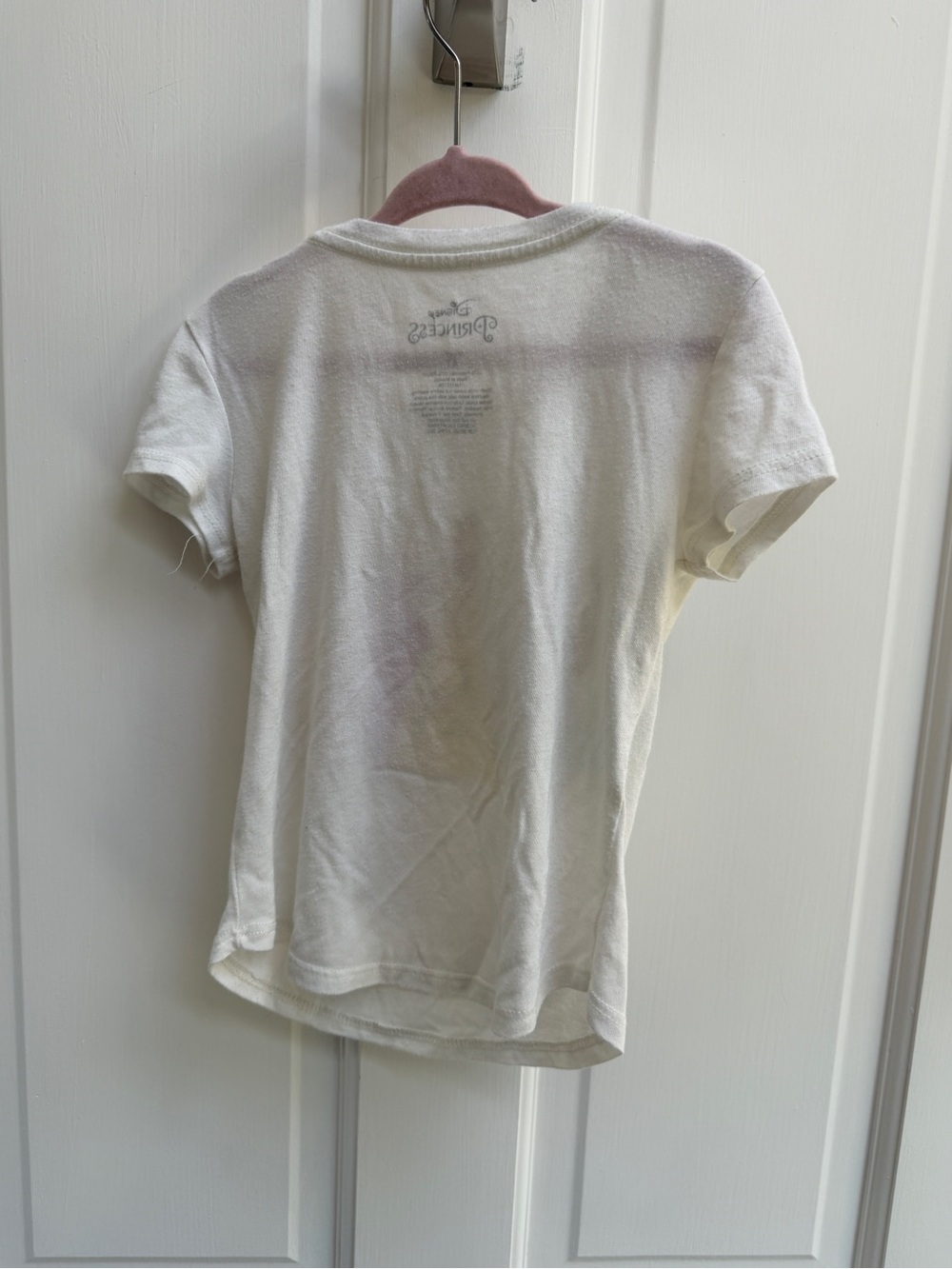 Disney 4T Girls Off White Princess Belle Short Sleeve Tee Shirt Top Blouse - Picture 5 of 5